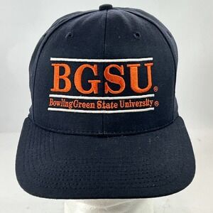 Vintage Bowling Green Hat Cap Snap Back University Square Triple Bar 1990's BGSU